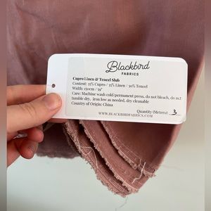 Blackbird Fabrics Cupro Linen Tencel Slub Dusty Rose Pink 3M